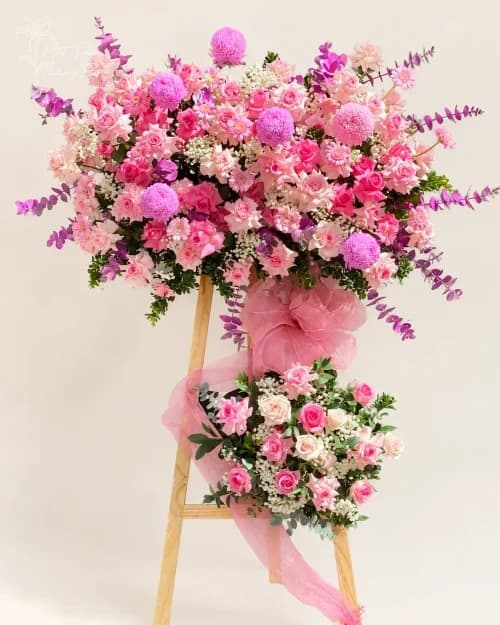 Kệ Hoa Khai Trương Hồng Tím Mộng Mơ