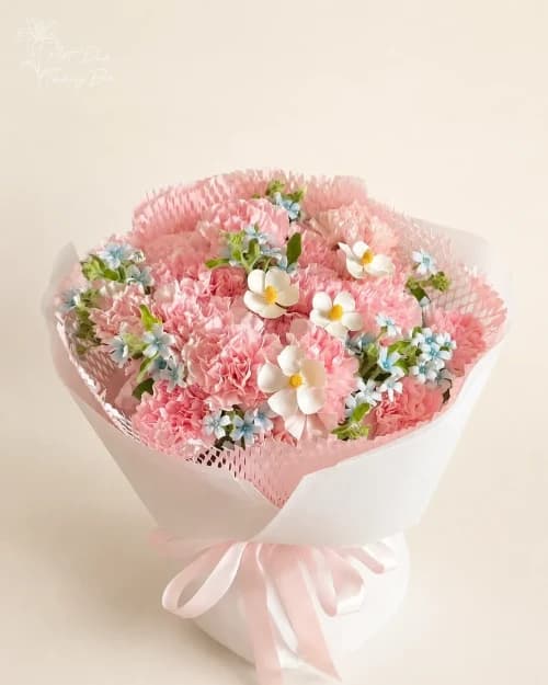 Bó hoa cẩm chướng mix sao xanh - Giai Điệu Ngọt Ngào