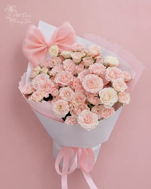 Bó hoa Cotton Candy - Hồng kem tone hồng ngọt ngào